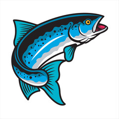 Vector Illustration of Steelhead Trout Fish with Simple Illustration