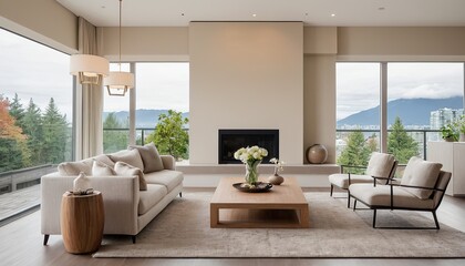 Gorgeous living room featuring elegant hardwood flooring in a newly built highend residence