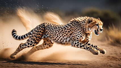 cheetah in the savanna run after their prey all their lives