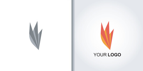  fire geometric logo template