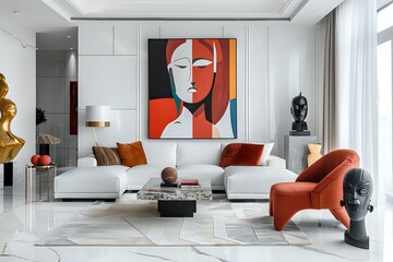 Elegant Living Space with Contemporary Art