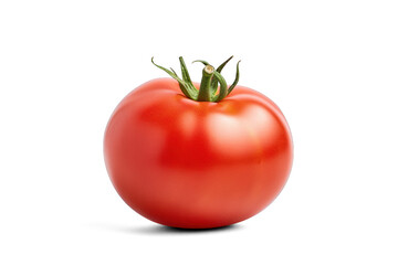 Red Tomato with Green Stem | Isolated on Transparent & White Background | PNG File with Transparency 