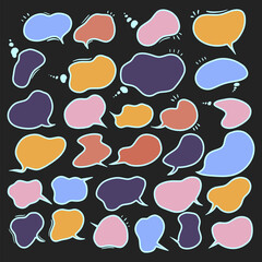 colorful speech bubble conversation bubble hand draw set element