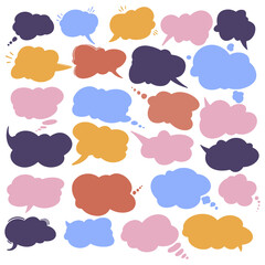 colorful speech bubble conversation bubble hand draw set element