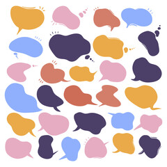 colorful speech bubble conversation bubble hand draw set element