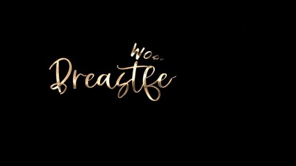 Animated inscription World Breastfeeding Day on transparent background. Suitable for social media posts, awareness campaigns, event promotions, and educational materials.