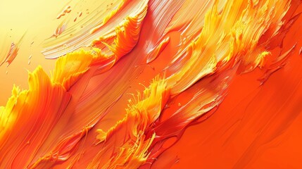 Vibrant Orange Abstract Paint Strokes