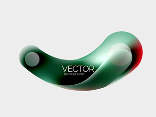 Beautiful flowing round shapes and circles abstract background. Liquid color bubble composition