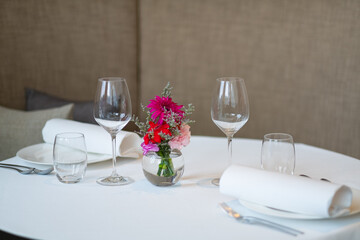 empty wine glass on the table