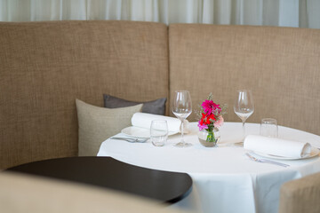 empty wine glass on the table