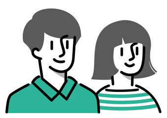 男女のカップル。夫婦。恋人。