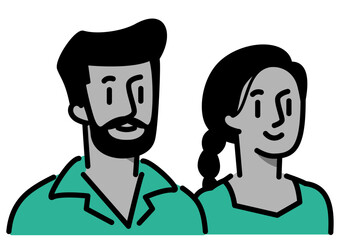 男女のカップル。夫婦。恋人。