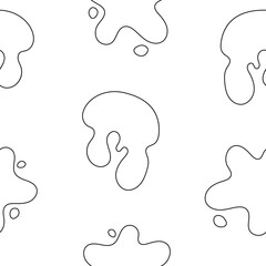 Splash ink blot. Seamless pattern. Coloring Page. Decorative fluid shape. Vector drawing. Design ornaments.