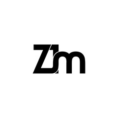 zjm initial letter monogram logo design
