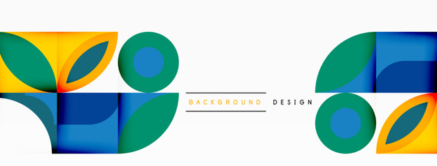 Circles and petals. Geometric beautiful abstract minimal template for Wallpaper, Banner, Background, Card, Book Illustration, landing page