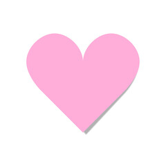 Pink Heart sticky note isolated on transparent background PNG