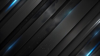 Dark grey black abstract background with blue glowing lines design for social media post, business, advertising event. Modern technology innovation concept background