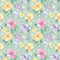 Floral variety color, form natural, seamless fabric pattern.