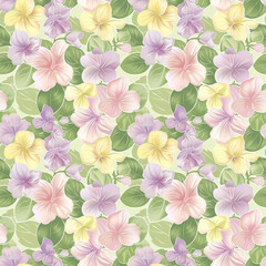 Floral variety color, form natural, seamless fabric pattern.
