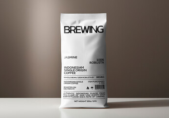 Coffee Sealed Bag Mockup With Generative AI