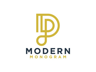 Abstract Initial Letter P Logo Design.