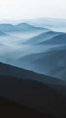 Mountain Silhouette Layers Captured by Aerial Drone