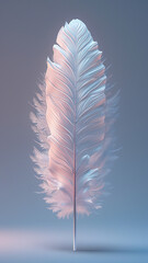 3d rendered single feather isolated in a studio made with generative AI