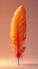 3d rendered single feather isolated in a studio made with generative AI
