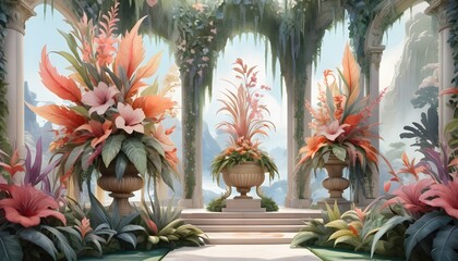 Obraz premium Flowers in the style of watercolor art luxurious