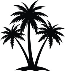Obraz premium palm tree silhouette isolated on white background eps 10
