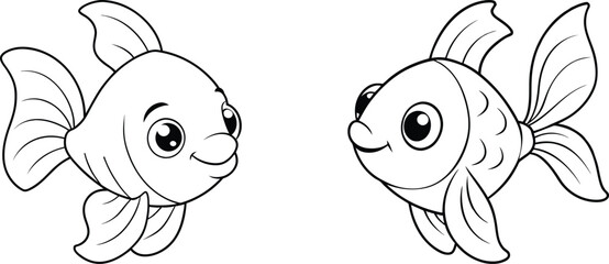 two cartoon fish illustration 