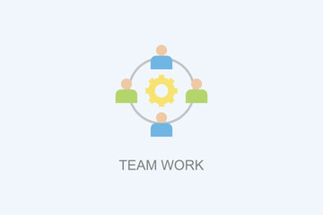 Team Work Vector Icon Or Logo Illustration