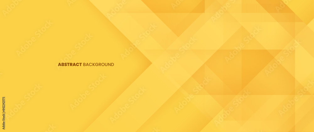 Poster Abstract yellow background with a rectangular line motif on the right side and shadows that form an overlapping effect.