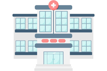 Obraz premium illustration of a building, editable hospital building illustration