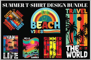 summer t-shirt design bundle. summer beautiful t-shirt design.