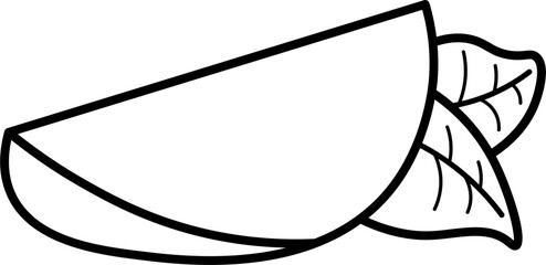 Mango vector outline illustration