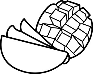 Mango vector outline illustration