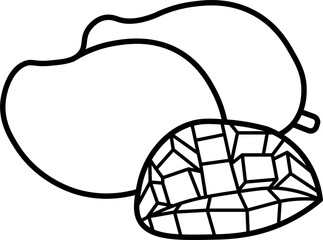 Mango vector outline illustration