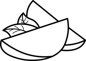 Mango vector outline illustration