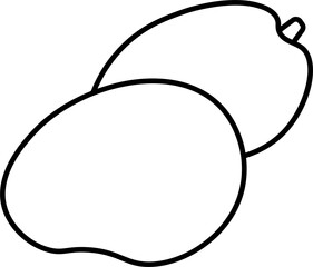Mango vector outline illustration