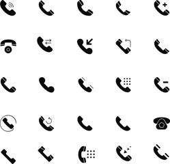  Call Solid Glyph icon pack including mobile telephone ring