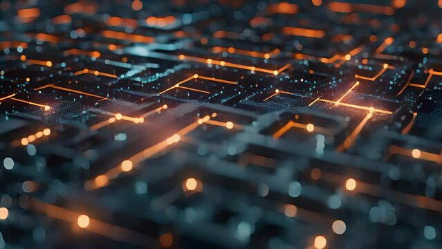 A maze of secure tunnels with data being directed through different routes to prevent anyone from intercepting it.