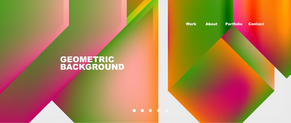 Colorful gradients with abstract geometric shapes. Vector Illustration For Wallpaper, Banner, Background, Card, Book Illustration, landing page