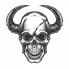 Naklejka premium skull demonic on white