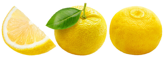 Group of Yuzu Orange fruit on White backghround. Sweet Yuzu Orange fruit isolate on white PNG File.