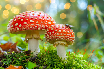 Fly Agaric red, Amanita muscaria.