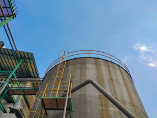 a huge fermentation tank made of stainless steel for a better results and durability