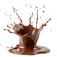 splash chocolate creme isolated on white background 
