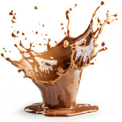 splash chocolate creme isolated on white background 
