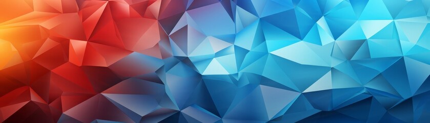 Fototapeta premium Colorful polygonal shapes, low-poly design, vibrant hues